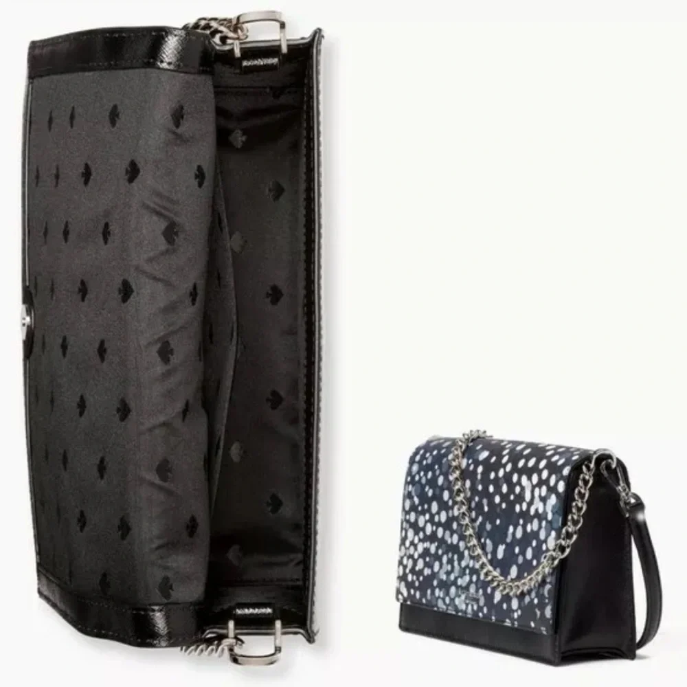 KATE SPADE CONVERTIBLE CROSSBODY CAMERON Saffiano Leather
Blue Dots
Black Body - Picture 5 of 15